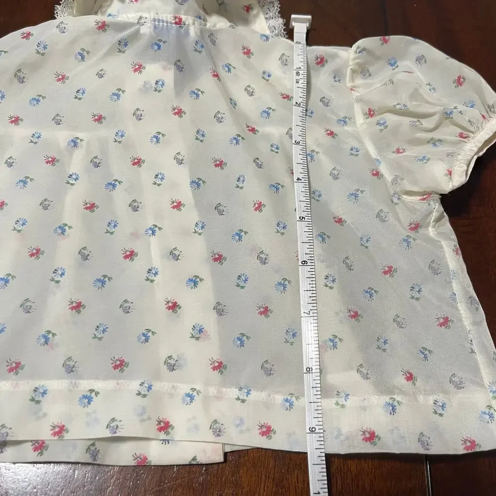 Vintage 60's Zona Lee Baby Girl Button Shirt Size Large Made in California